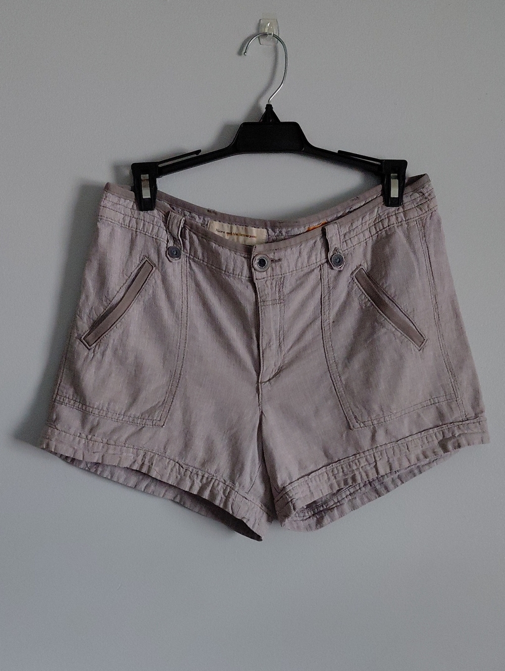 Pilcro And The Letterpress Anthropologie Gray Linen Cotton Shorts No. 08